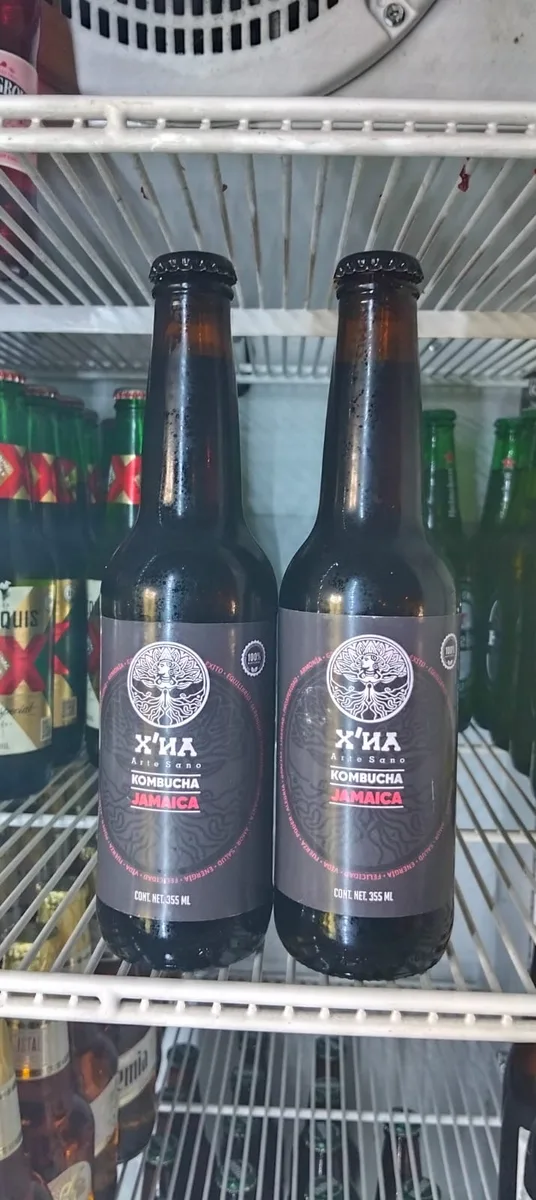 Kombucha Jamaica X'HA artesanal — refrigerador